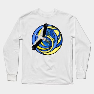 Stork. Ukrainian abstract art Long Sleeve T-Shirt